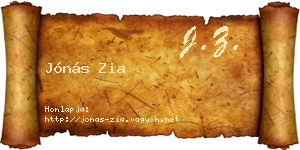 Jónás Zia névjegykártya
